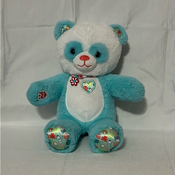 Build A Bear Teal Blue Panda Bear Cub 12” Plush Cubscription Winter 2022 BAB - Picture 1 of 7
